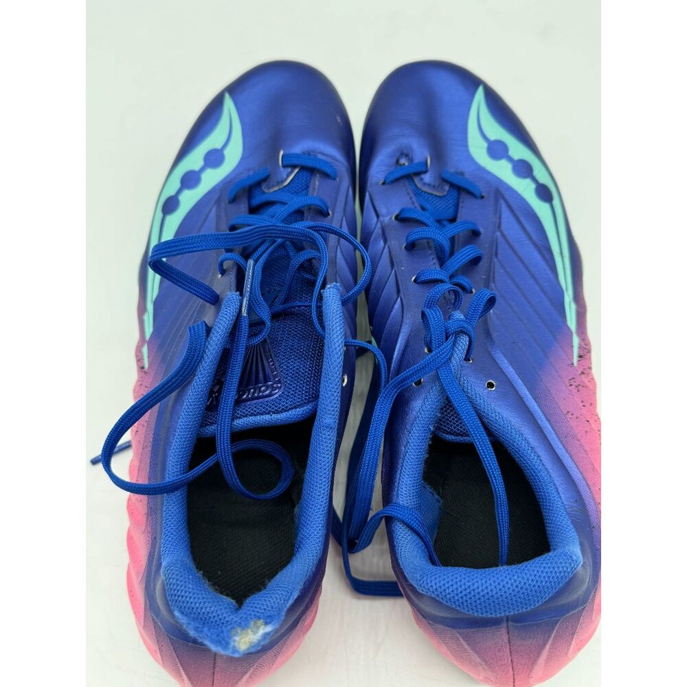 Saucony Women's Spitfire 5 Running Spikes Performance Shoes Size 9.5 Blue Pink - Picture 5 of 15